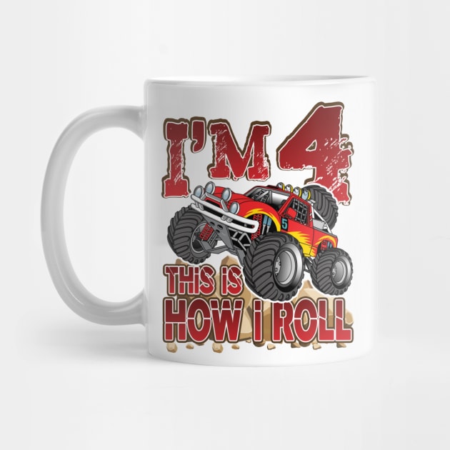 'I'm 4 This Is How I Roll' Awesome Truck Gift by ourwackyhome